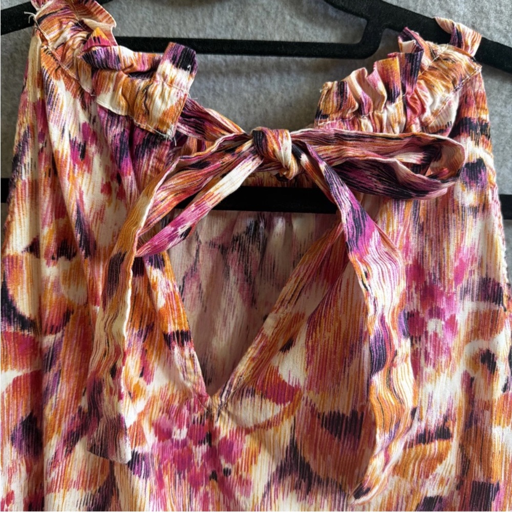 CeCe Women’s Pink Floral Mini Ruffle Tiered Flowy Halter Dress - Picture 5 of 9